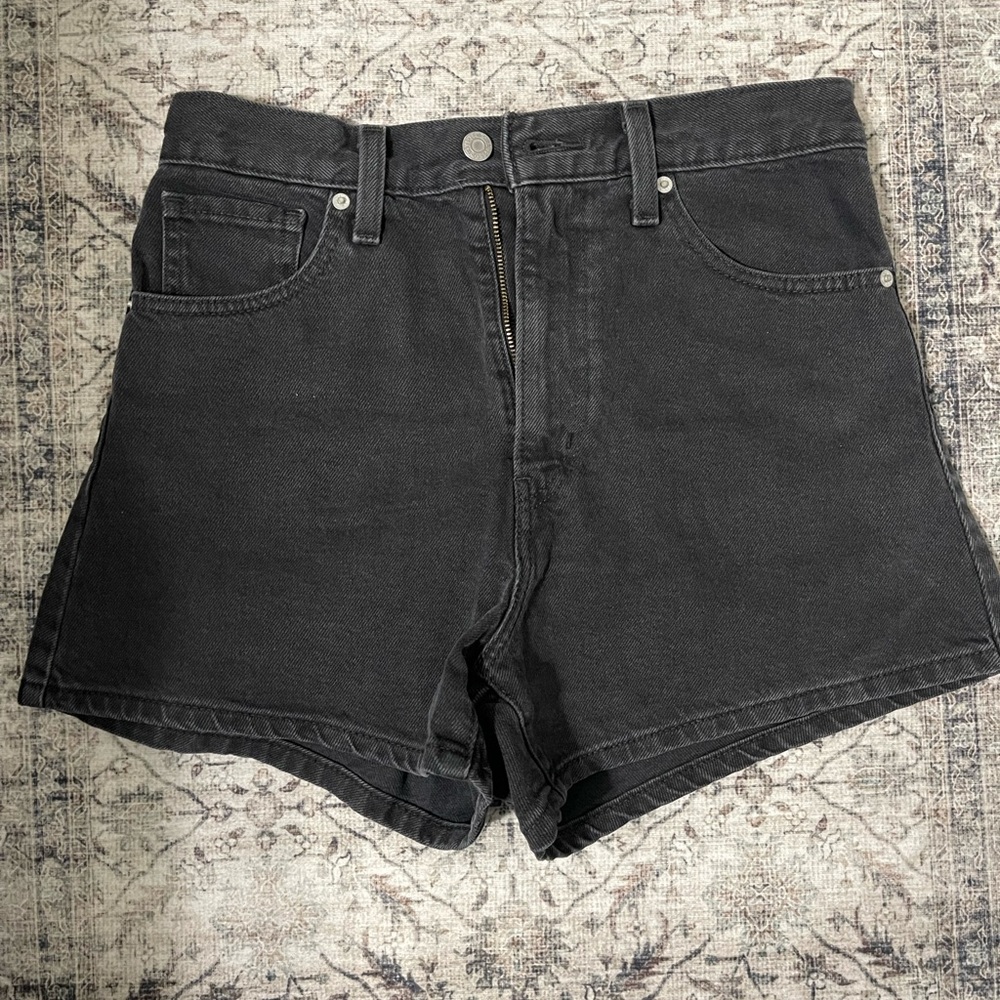 Levi's Charcoal High Waist Women's Mom Shorts